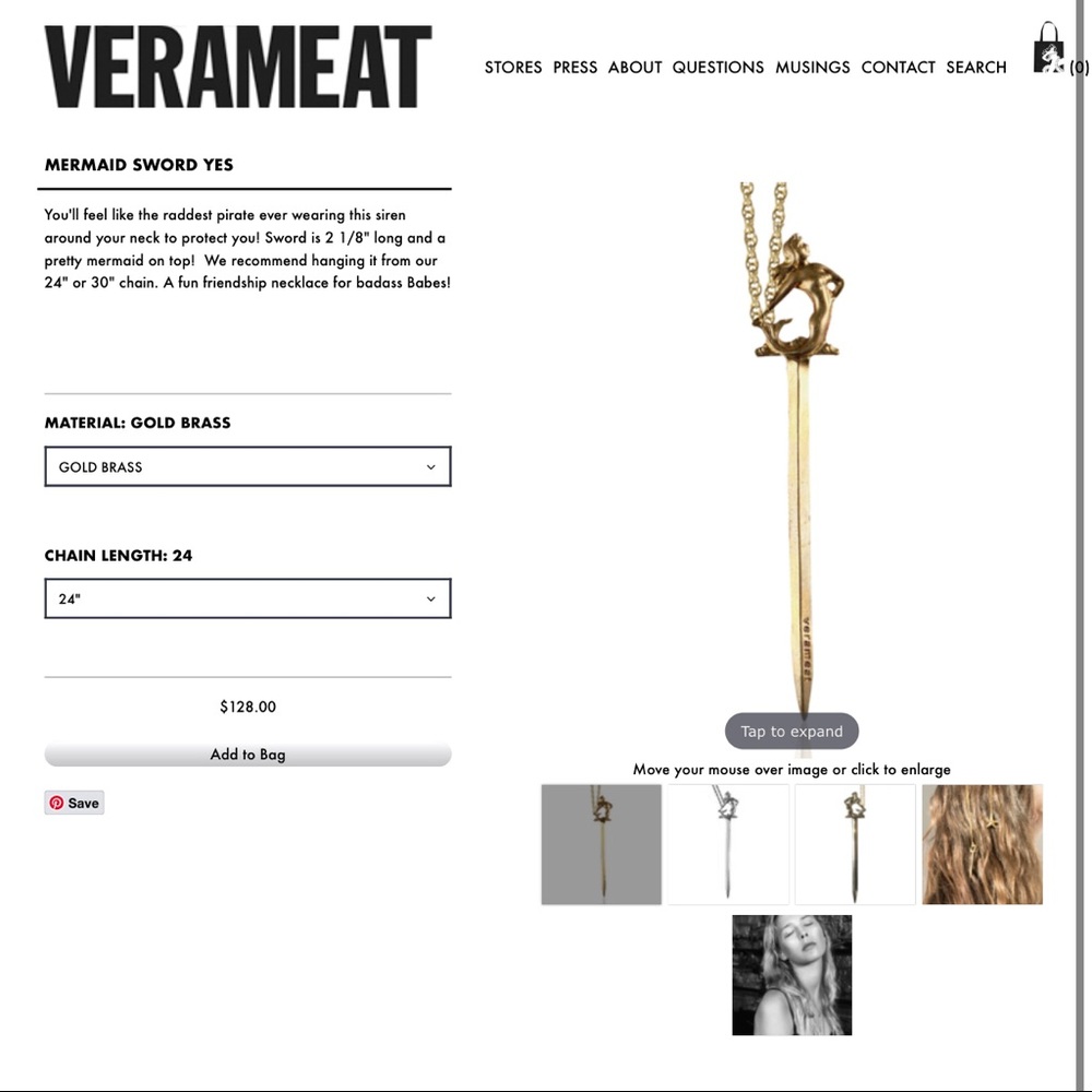 ✨VERAMEAT MERMAID SWORD NECKLACE  🗡🧜‍♀️✨